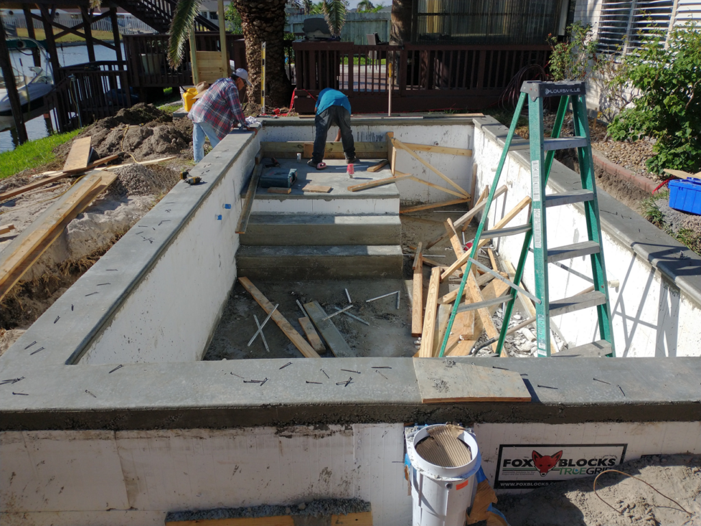 ICF concrete swimming pool construction Corpus Christi TX